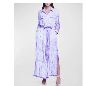 L'AGENCE Cameron Linen Long Shirtdress- Orchid Bamboo XS